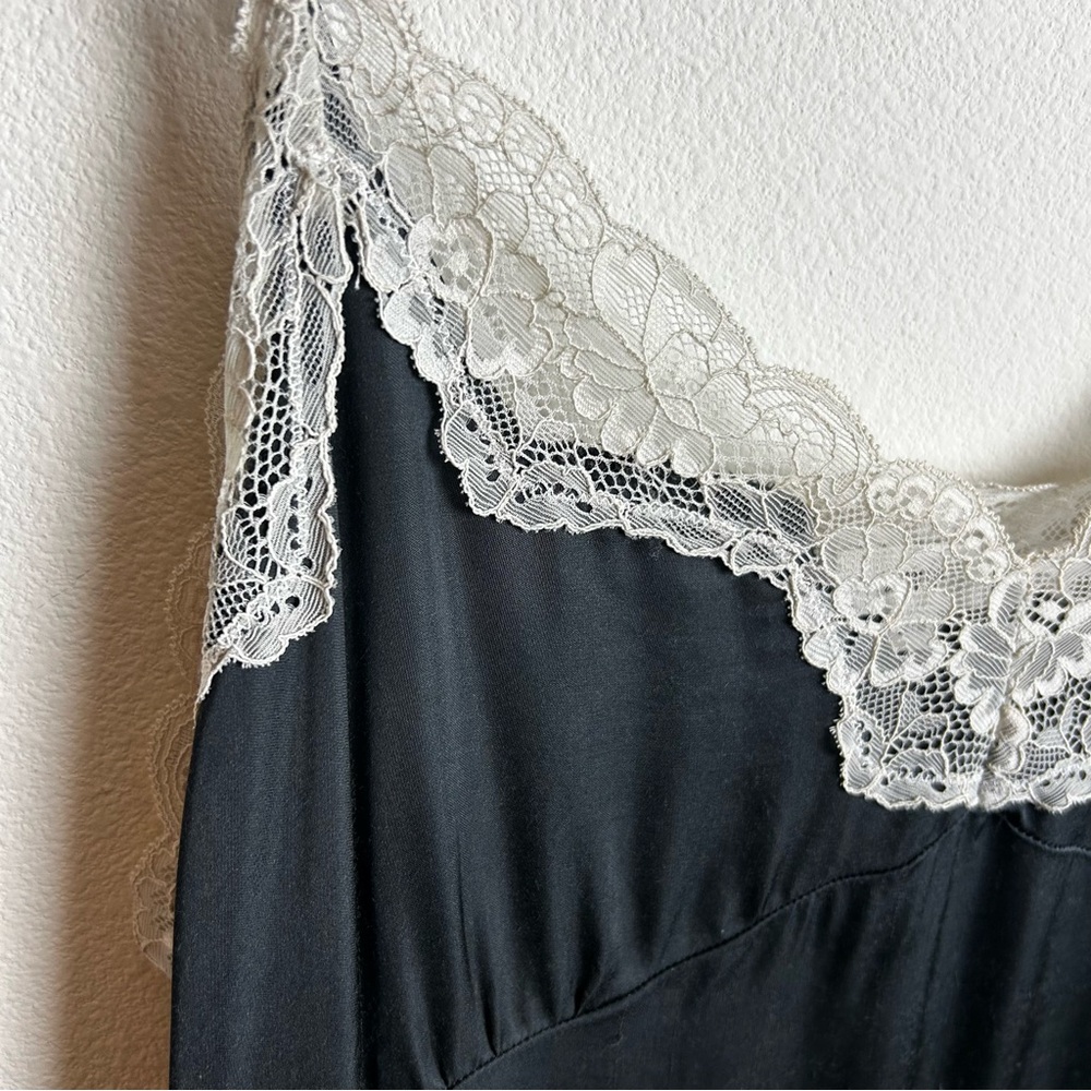 Aerie Off-Duty Satin Nightie slip dress lace size: M - Picture 5 of 13